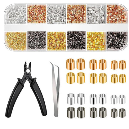 2200PCS  Plated Copper Crimping Beads Accessories For DIY Jewelry Making