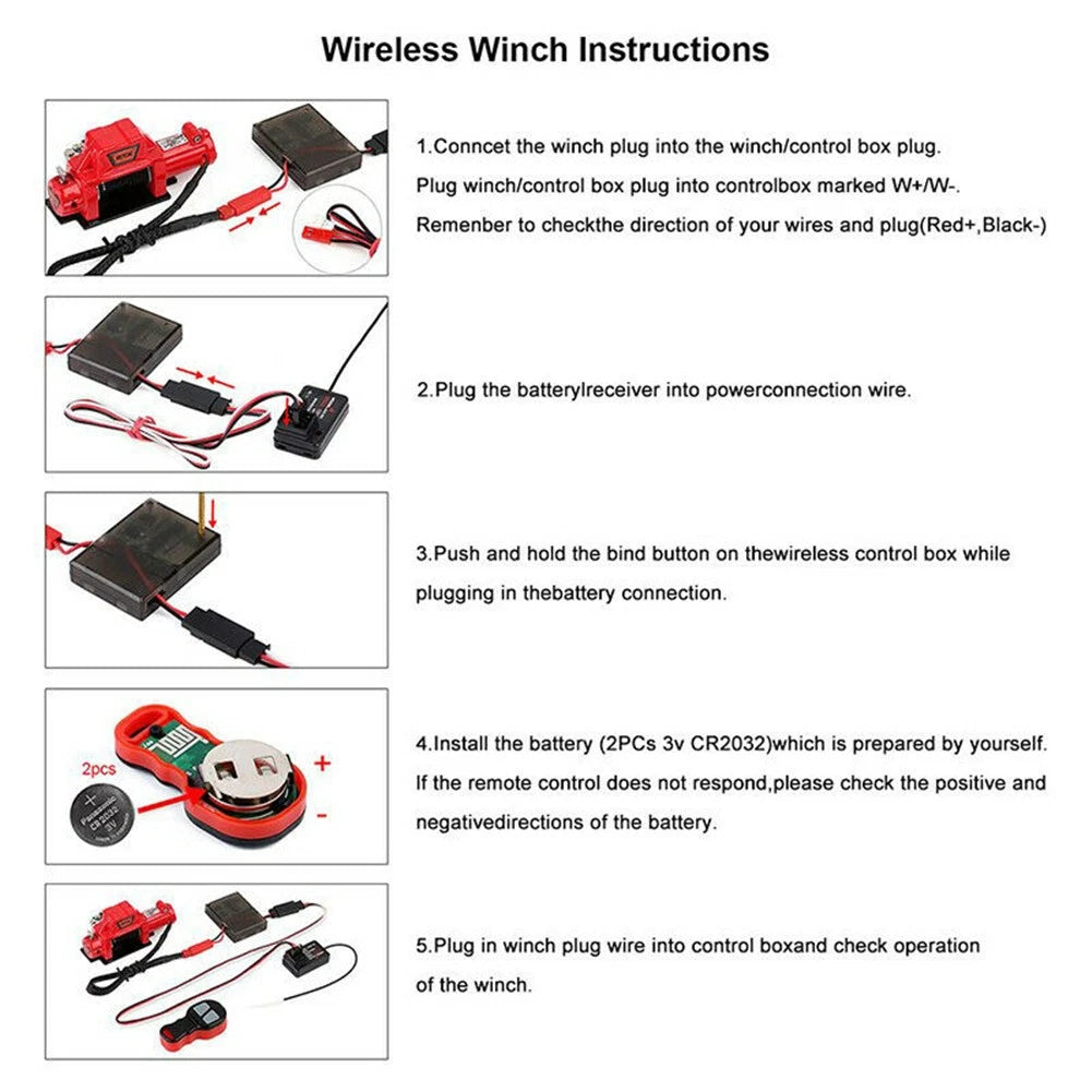 1/10 RC Winch Controller Remote Control Receiver DIY Kit For RC4WD TRX4 SCX10