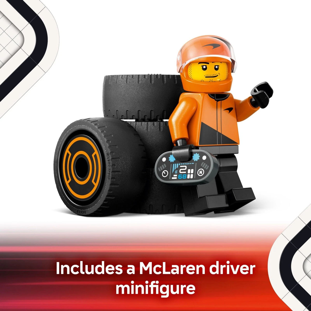 LEGO City F1 Driver with McLaren Race Car Toy - Model Building Multicolor