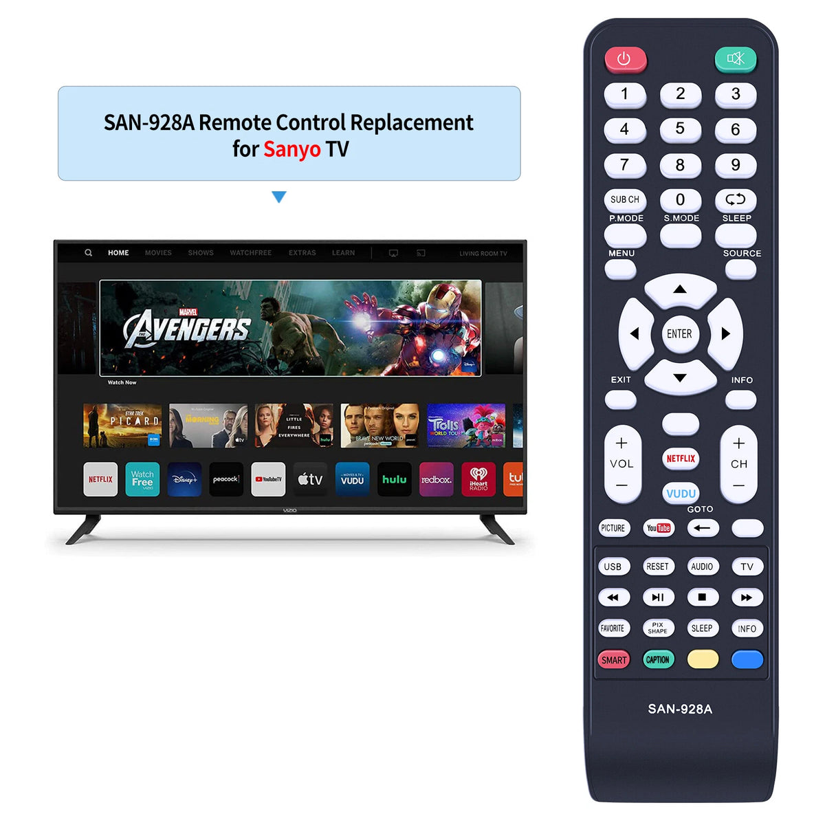 Universal Remote Control For Sanyo TV GXCC GXFA GXBD GXBM MC42NS00 GXHA
