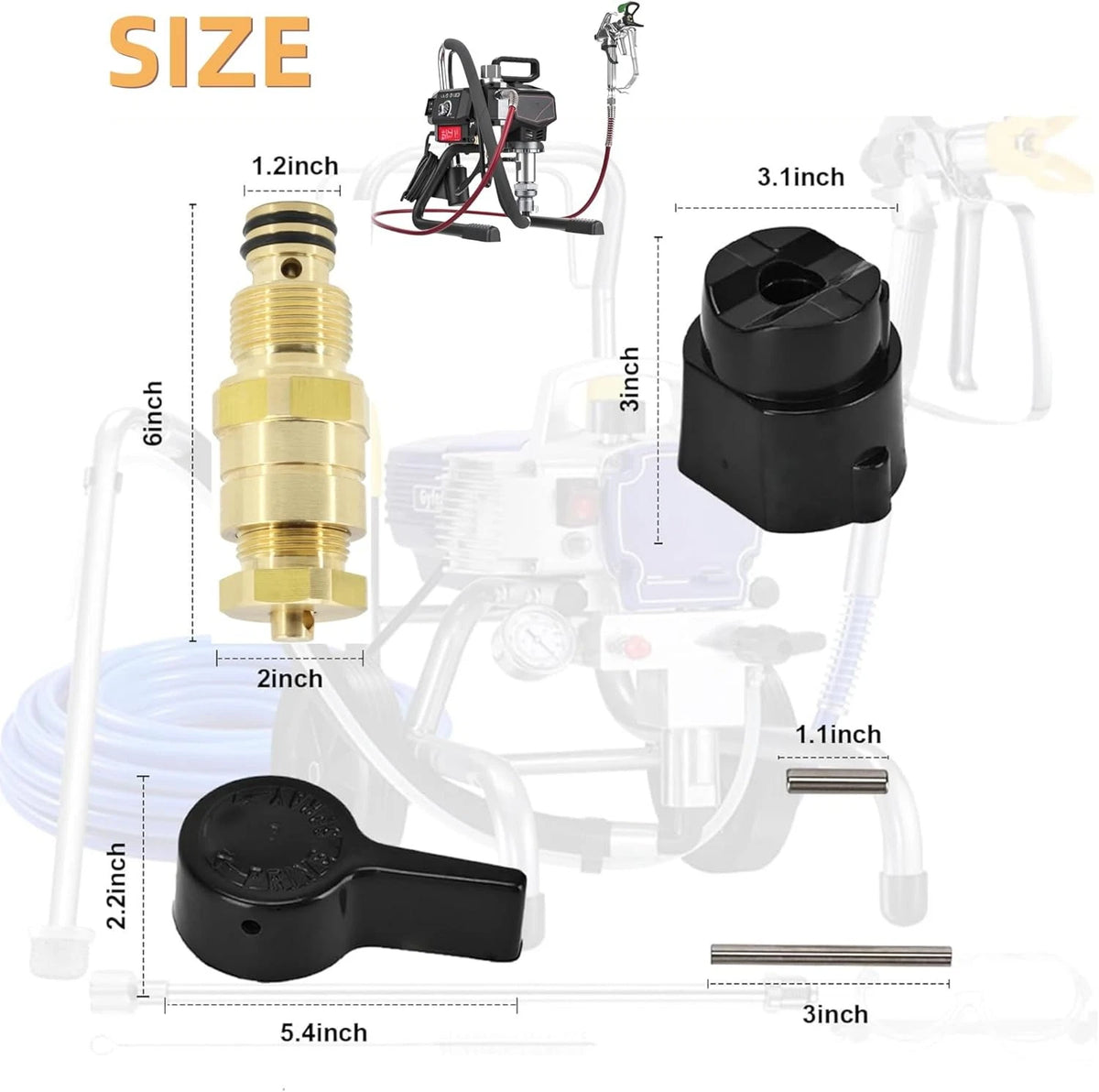700258 Prime Spray Valve Kit,Drain Compatible with Titan 440 540 Brass