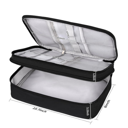 AIHOPESTO Barber Case Tool Bags clipper Bag Double-layer, Black