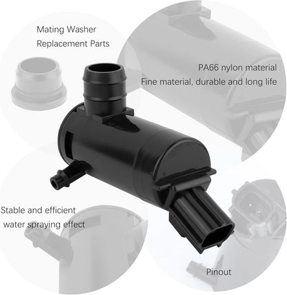 Windshield Washer Pump with Rubber Grommet,Windshield Fluid Pump...