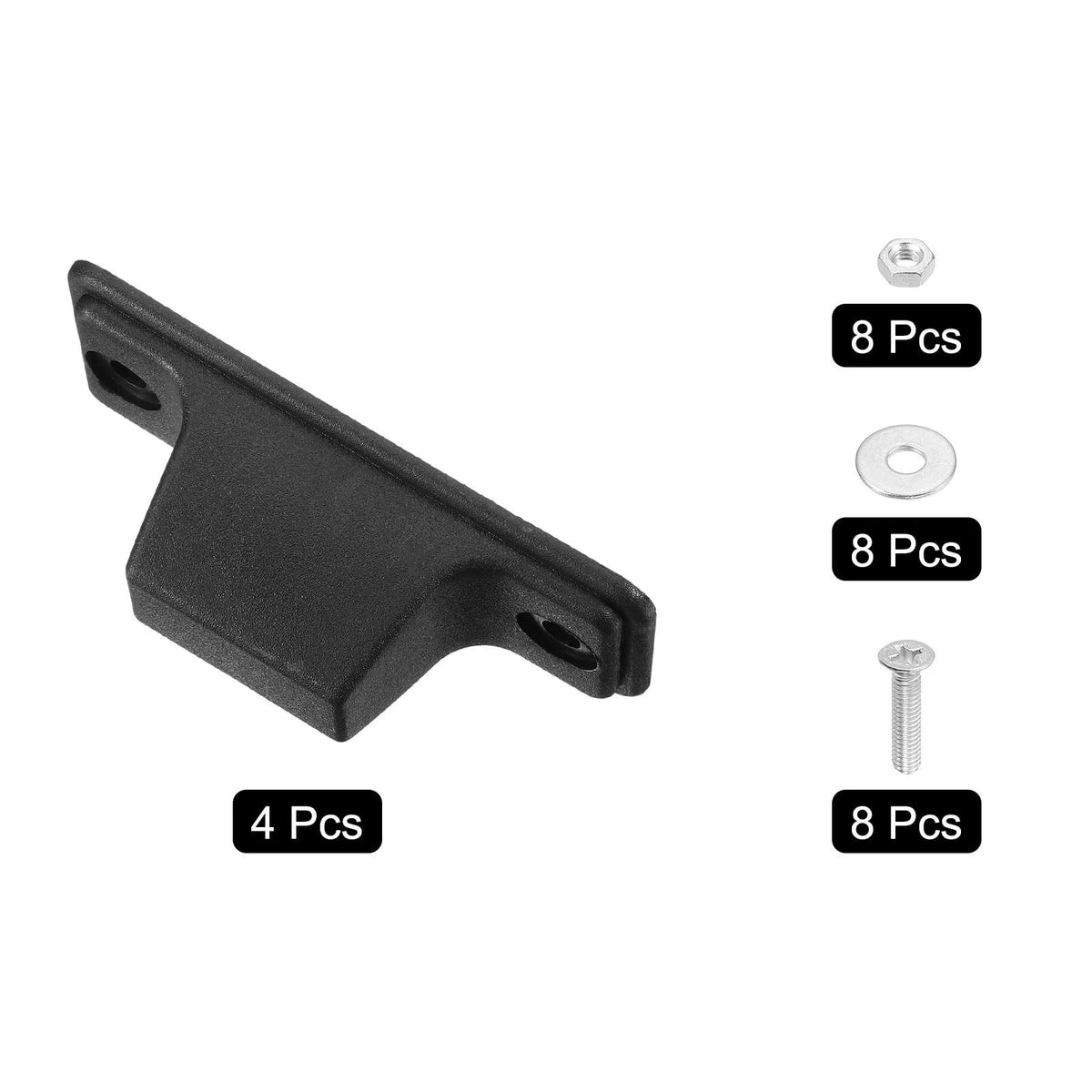uxcell 4Pcs Luggage Replacement Pads, Plastic Stand 86x35x30mm, Black