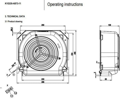 K1G220-AB73-11 Ebmpapst DC 48V Fan 110W 2880RPM 2.7A Centrifugal Cooling Fan