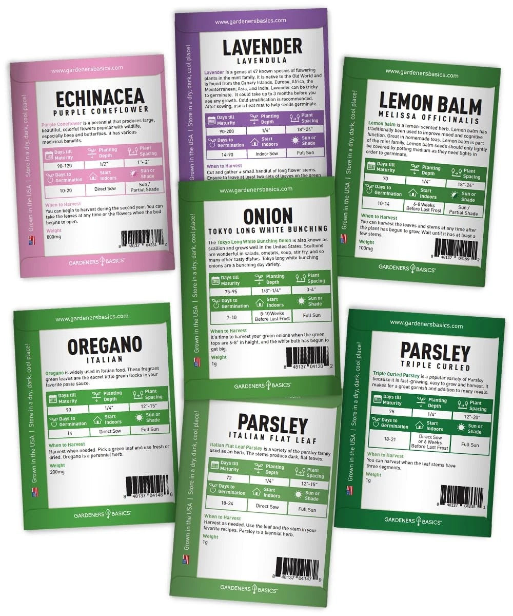 35 Medicinal Herb Seeds Variety Pack – Heirloom Non-GMO Healing & Brown