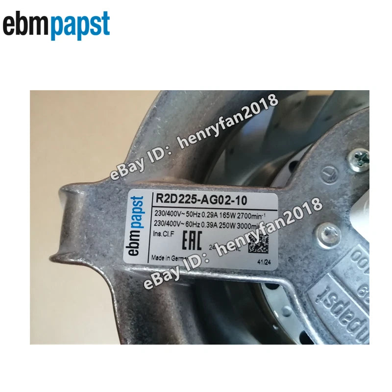 Ebmpapst R2D225-AG02-10 230/400VAC 0.29/039A 165/250W Hot-air circulation blower
