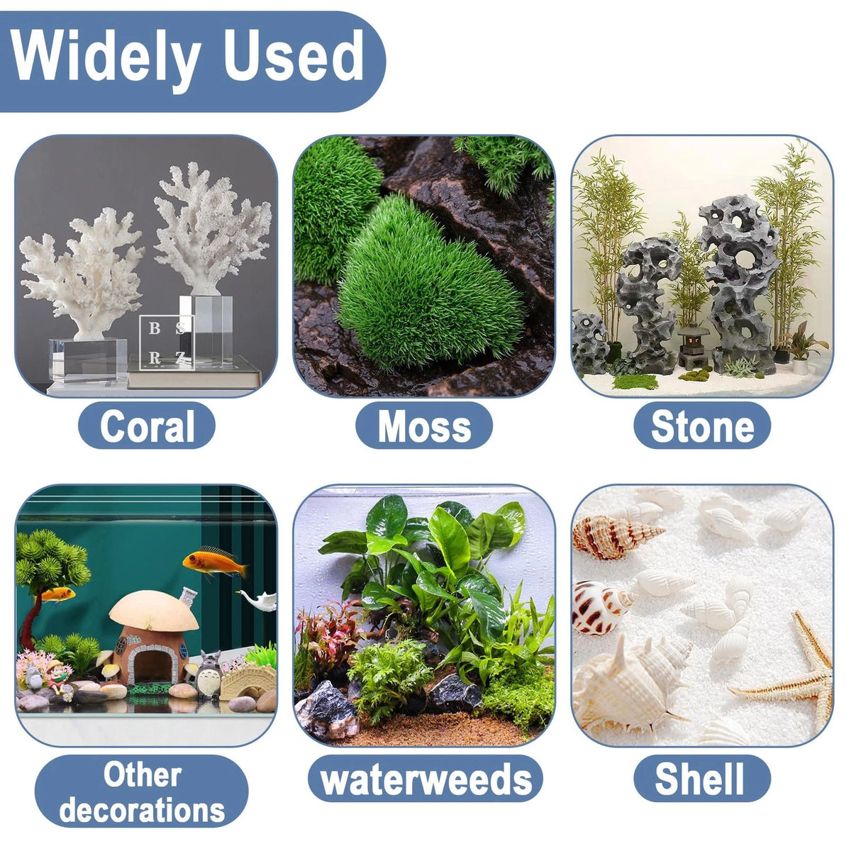 3 PCS Aquarium Glue, Aquascape Aquatic Plants Coral 3 pcs, 1