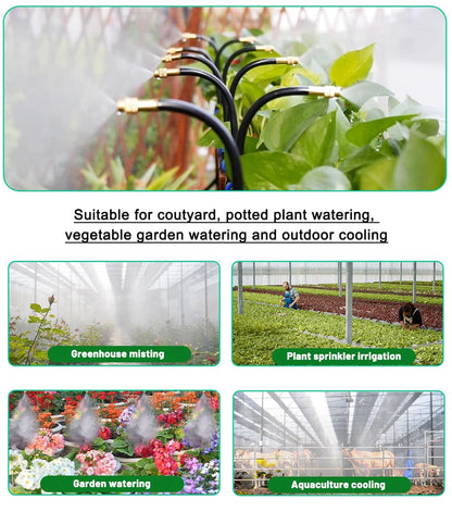 360° Adjustable Drip Irrigation System for Garden, 49FT Greenhouse