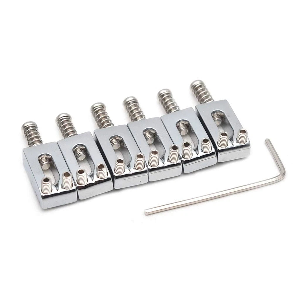 SAPHUE Guitar Bridge Saddle with Spring Screws Wrench Tremolo for Chrome