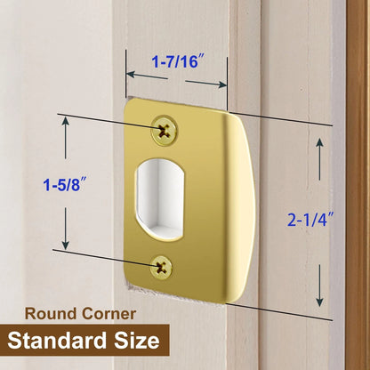 MOSECYOU Door Reinforcement Strike Plate, with Spacer Shims, 1 Pack, Gold