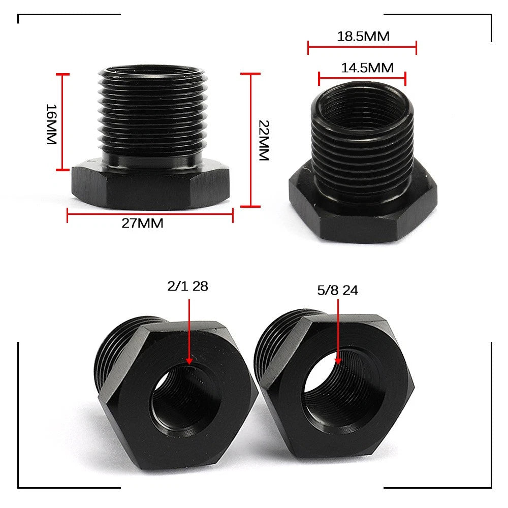3Pcs 1/2-28 to 3/4-16, 13/16-16, 3/4 NPT Thread Adapter Oil Filter Hose Reducer