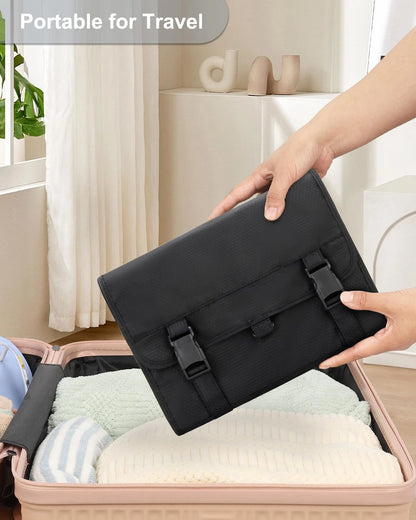Relavel Travel Hanging Toiletry Bag for Men Women Kit Large, 01 Black