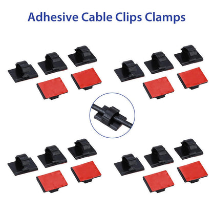 20 Pack Self-Adhesive Wire Tie Cable Clamp Clip Holder For Car Dash Camera D