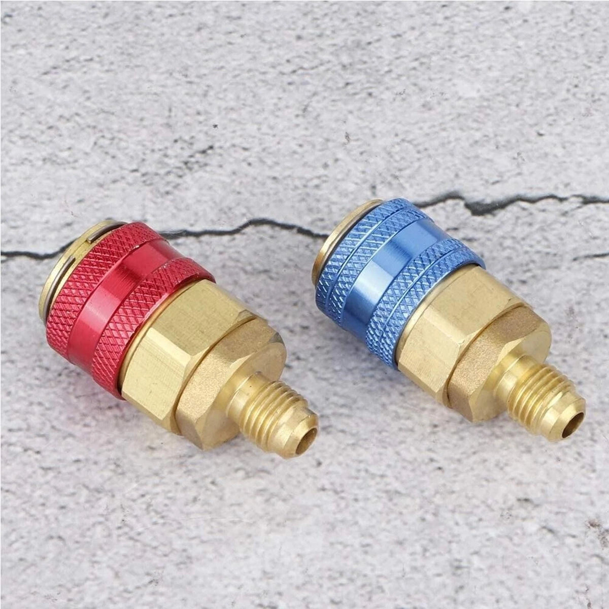 1 Pair A/C R134A Quick Coupler Adapter Car High & Low Side HVAC SAE Male Flare