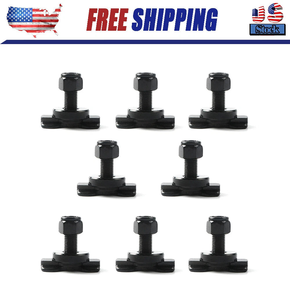 8 Pcs L-Track Double Lug Threaded Stud Nut Fitting Tie Down|  with L Track R
