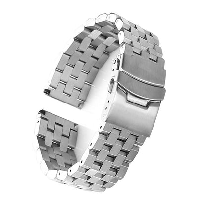 Silver 22mm Width Watch Band Strap Bracelet Link Solid Watchband Replacement.