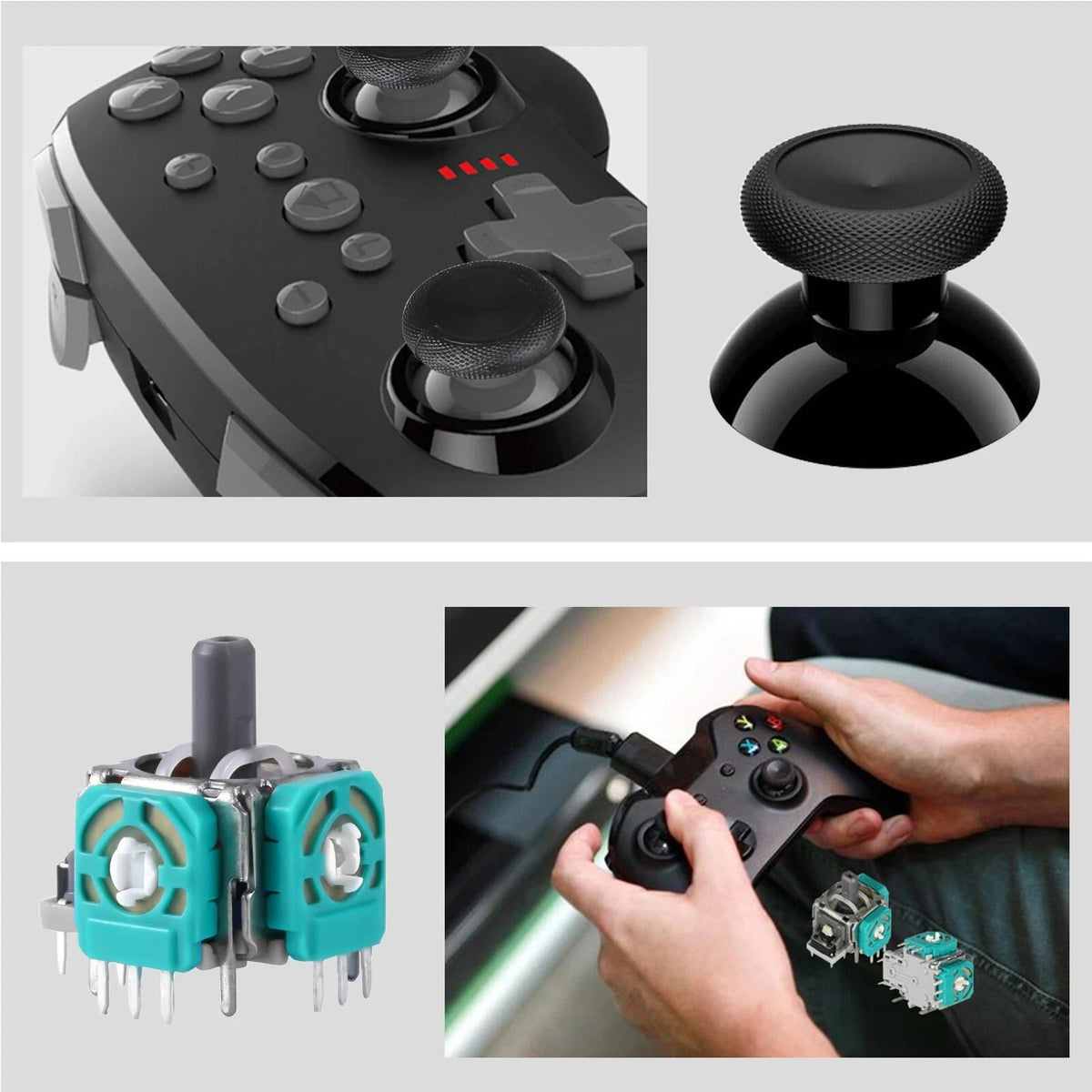8x Analog Stick Set for Xbox One Controller Repair with Thumbstick Caps & Tools