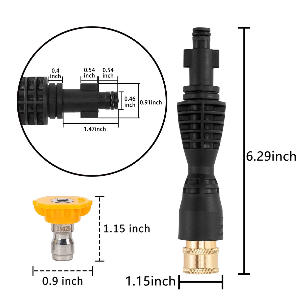 PWACCS Pressure Washer Gun Adapter Kit – Power 176.28 cm³, Black