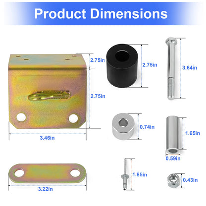 For Peterbilt 379 Lower Roller Bracket Kit Bundle with Rollers & Hardware