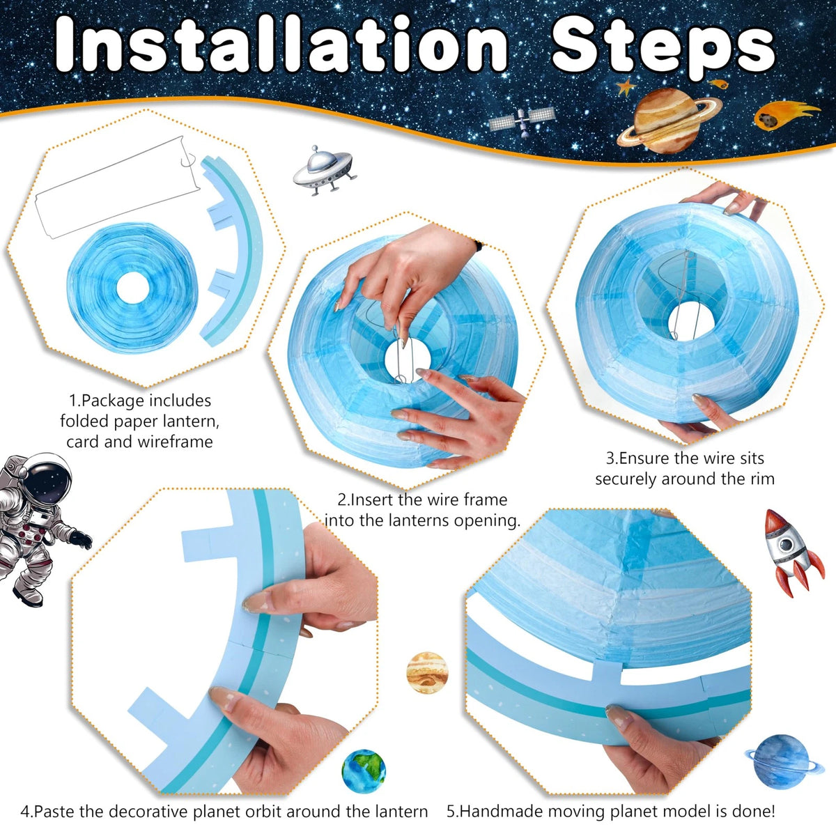 Outer Space Birthday Party Decorations Themed Blue, Black