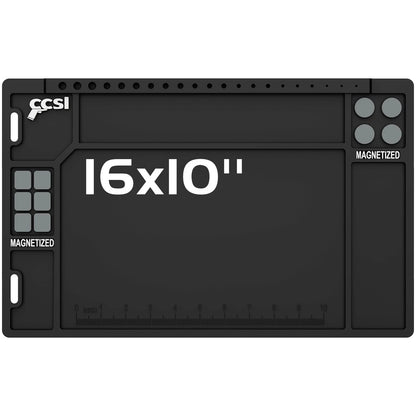 CCSL Pistol Gun Cleaning Mat, Pad with Magnetic Organizer Black