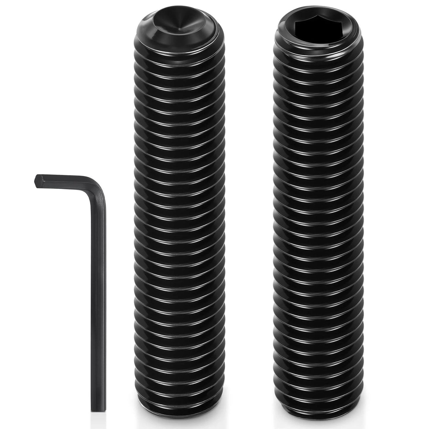 Kozelo 15Pcs Cup Point Socket Set Screws-M8-1.25x45 Carbon M8-1.25x45, Black