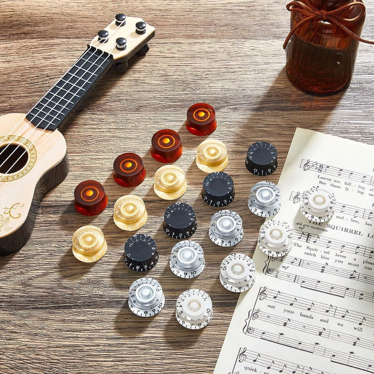 Nuanchu 20 Pieces Electric Guitar Knobs Top Hat Volume Tone Control Knobs...