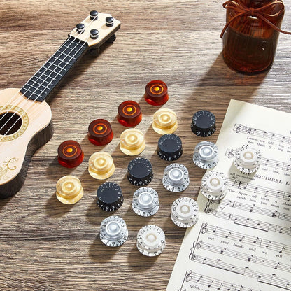 Nuanchu 20 Pieces Electric Guitar Knobs Top Hat Volume Tone Control Knobs...