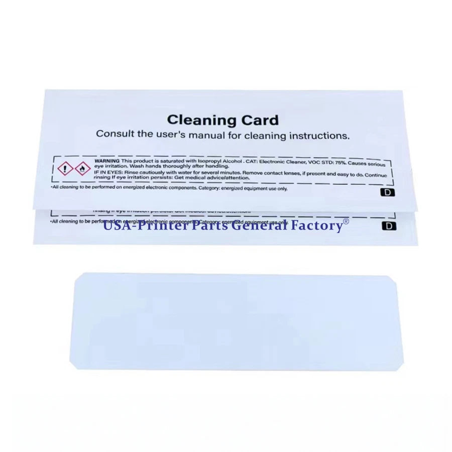 10pcs X 105999-310 54x172mm cleaning cards Fit For Zebra  ZC100,ZC300 Series