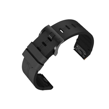 22mm Black Leather Watchband Strap Quick Wristband For Garmin Fenix 5 6 7 e