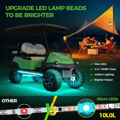 10L0L 4PCS Golf Cart Underglow LED Light Kit, Underbody Lights Kit