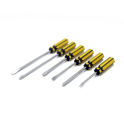 ULTRA STEEL 6-Piece Screwdriver Set with Wall Rack, Tiger Stripe Multi-color