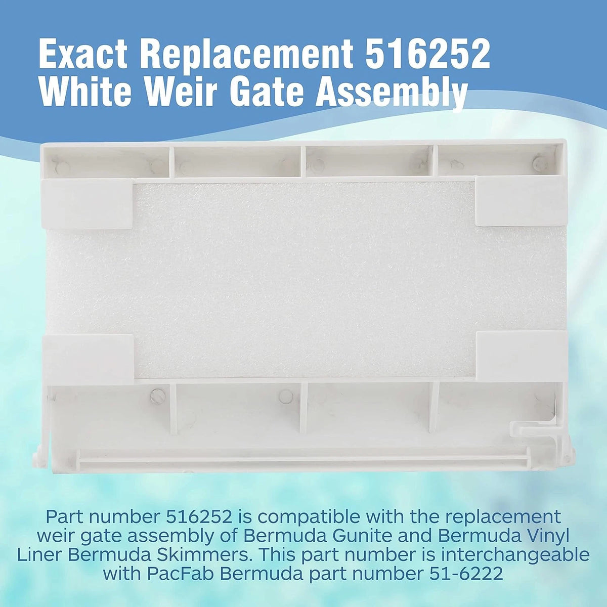 (2-Pcak) Exact Replacement 516252 White Weir Gate 8 1/2 * 5 3/8 (516252)