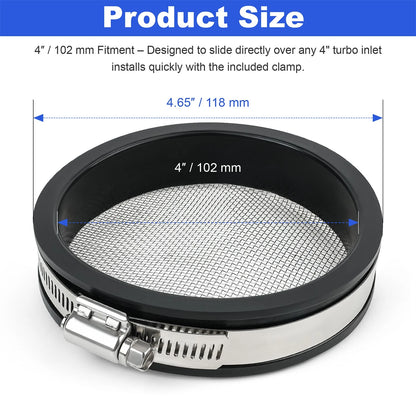 Turbo Inlet Grill Protector Guard Turbocharge Screen Mesh Air Inlet Filter 4"