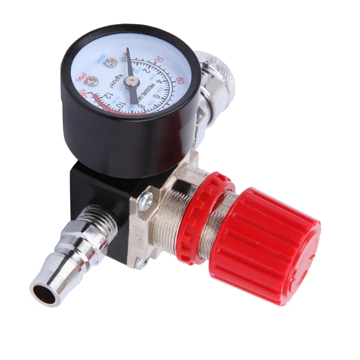1/4" Air Compressor Pressure Gauge Regulator Valve 180 PSI for Tire Inflator
