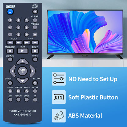 AKB33659510 Remote Control For LG DVD Player DP122 DP520 DP522 DVX480 DV480