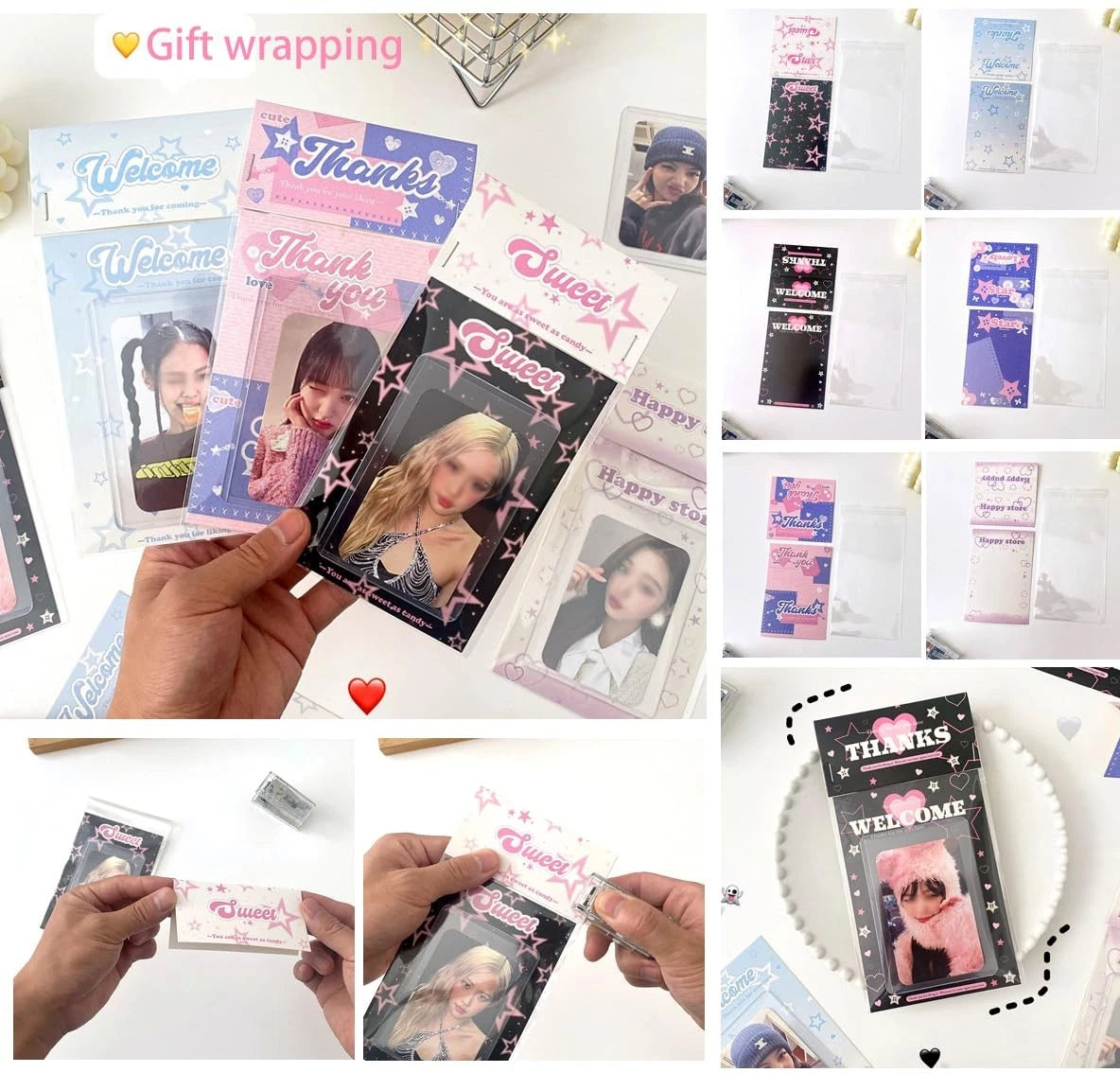 6 Kpop Photocard Holder Keychain 7.1 x 10.24 x 0.59 inches, Star Ii