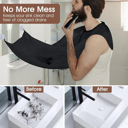 Beard Bib Apron, Stocking Stuffers Christmas White Elephant Free size, Black