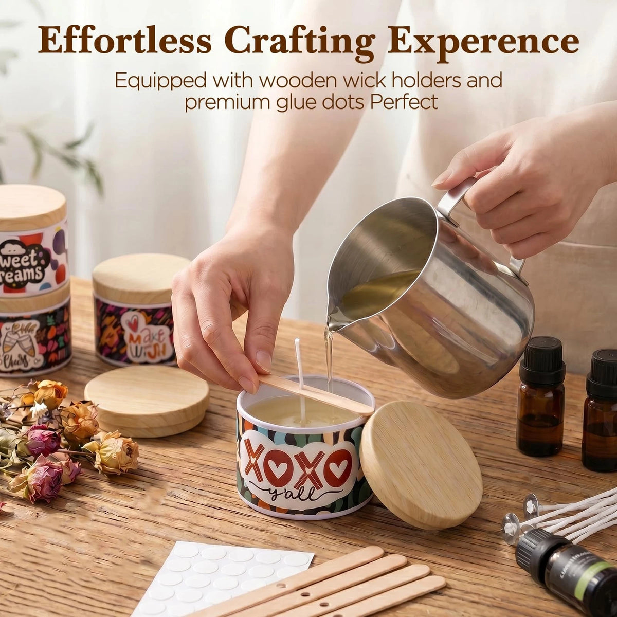 LumaCraft Thick Candle Jars for Making Candles 24 Pcs, 4 OZ Empty MULT-COLOR