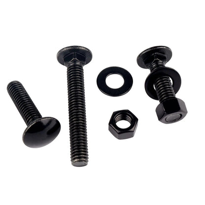 1/4-20 x 1 Stainless Steel Carriage Bolts and x 1" (10 Sets), Black