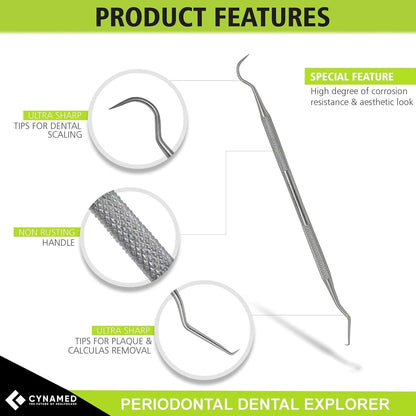 CynaMed Dental Tools Oral Care Kit (5-Pack) – Stainless Steel 6 Piece Set