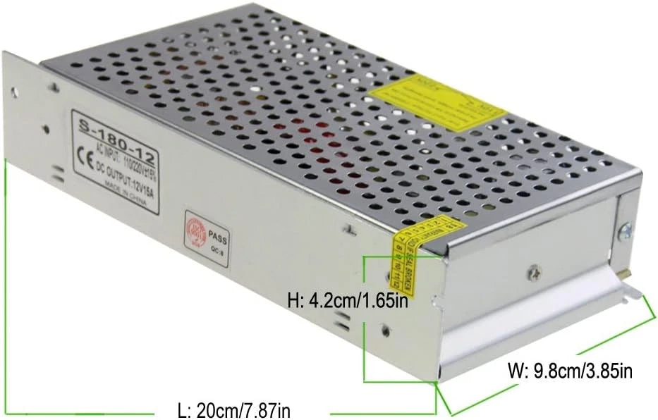 ALITOVE 12V 15A 180W Power Supply Transformer Switch AC 110V /