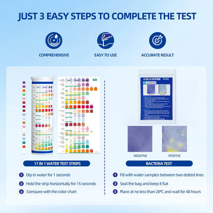 HYCHEK 21 in 1 Accurate Drinking Water Testing Kits, 145 Strips + 4 Bacteria...