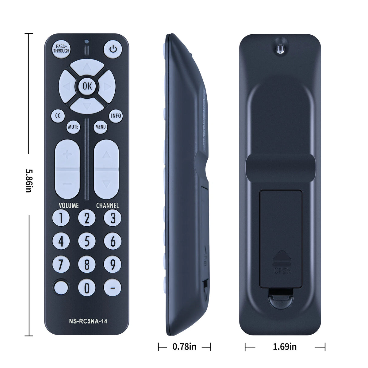 NS-RC5NA-14 Remote Control For Insignia Digital Analog TV Converter Box NS-DXA2