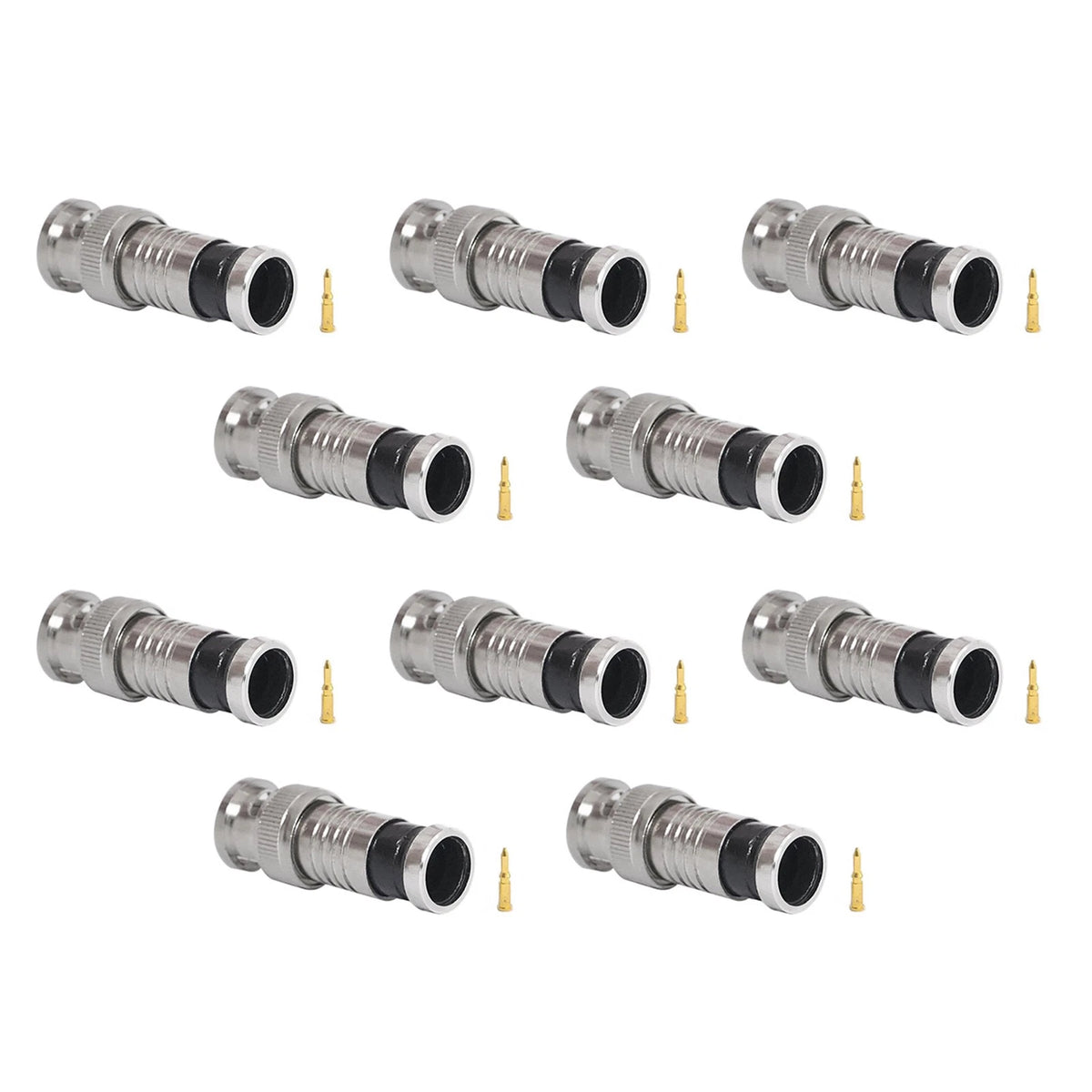 10*Premium Adapter BNC Compression Connector for CCTV Camera RG6 Coax Cables