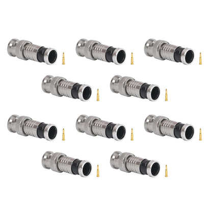 10*Premium Adapter BNC Compression Connector for CCTV Camera RG6 Coax Cables