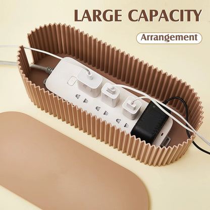 Marsui 2 Pcs Light Coffee Cable Management Organizer Box for