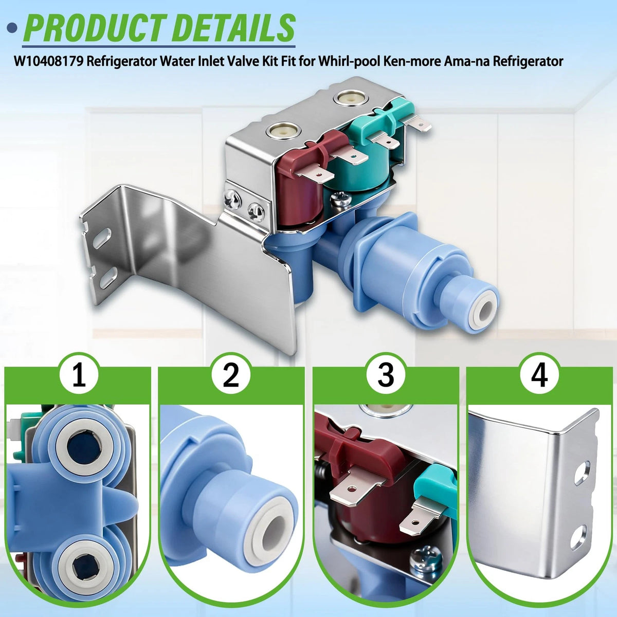 WRS325fDAM02 Refrigerator Ice Maker Water Inlet Valve Fit for As Pictured