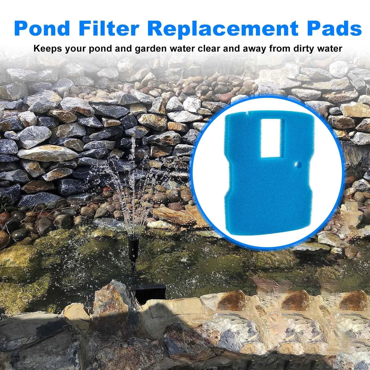Kscjdg Pond Filter Pad Fountain Sponge Replacement CUF-6000 blue